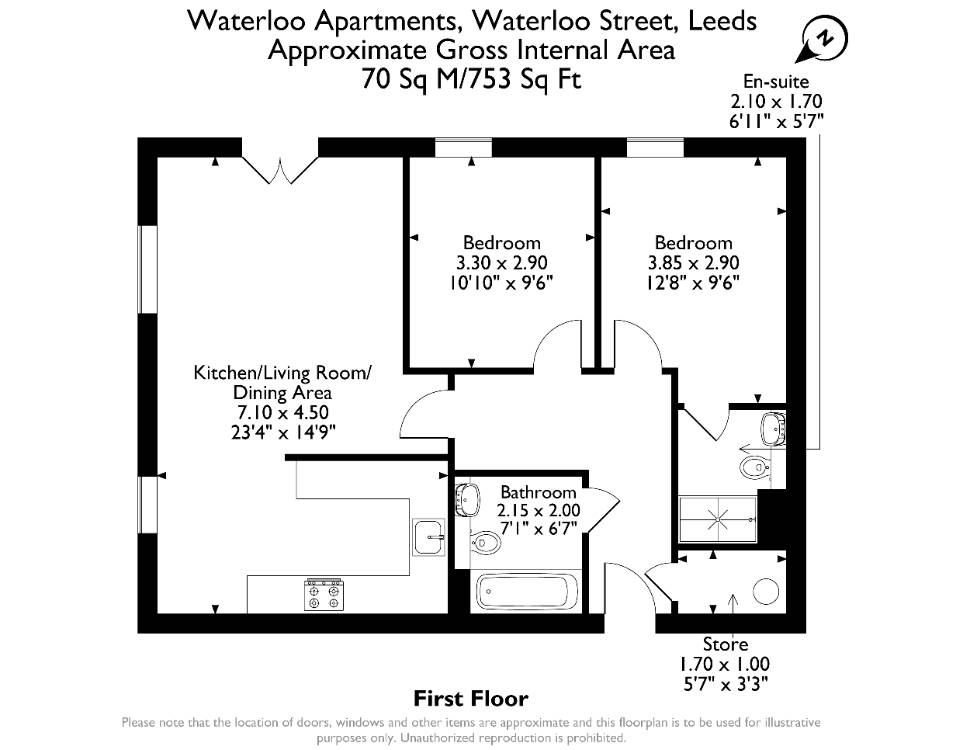 Floorplan for Waterloo Apartments