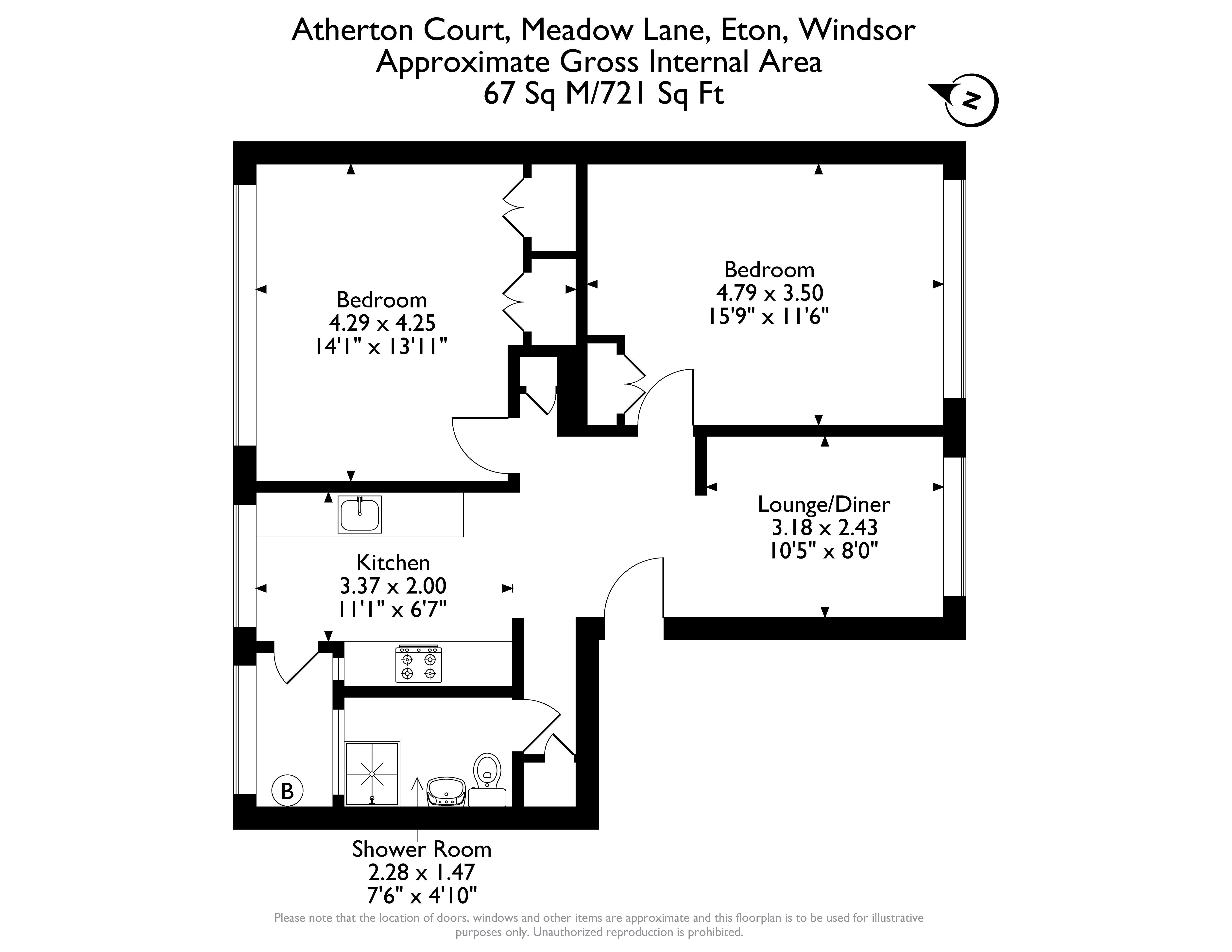 Floorplan for Atherton Court, Meadow Lane
